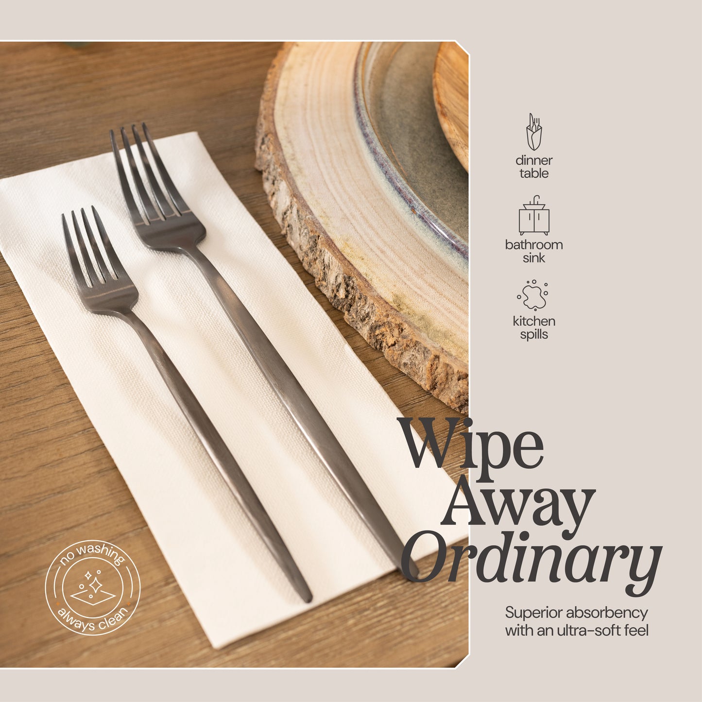 NP-3PGT-WHT-300, White 3-ply disposable guest towels perfect for dinner table and bathroom sink.