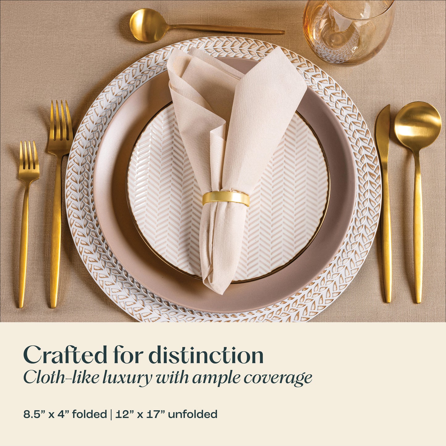 Disposable Linen-Feel Dinner Napkins | Airlaid Paper, 12"x17"