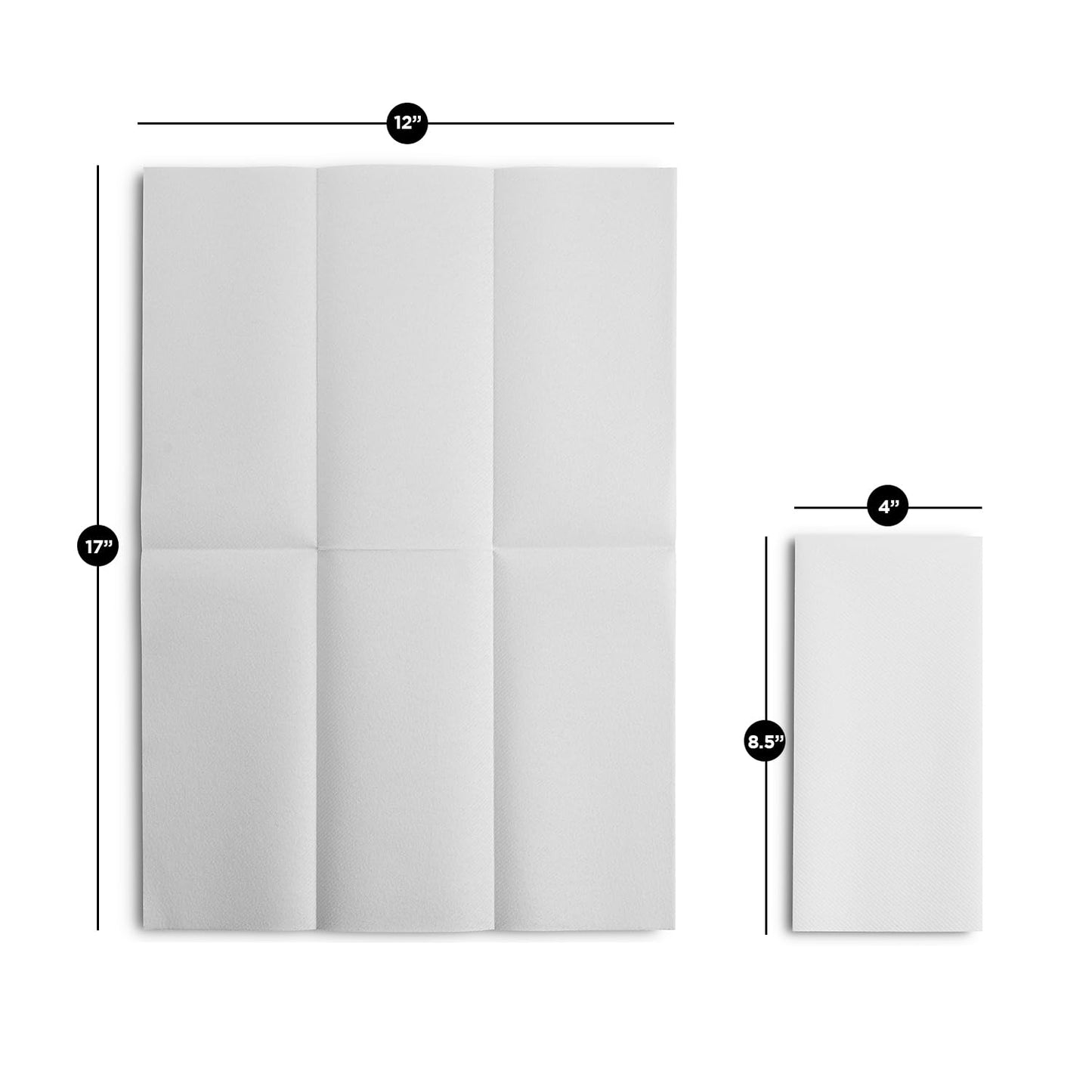 17x12 unfolded and 8.5x4 folded Disposable Linen-Feel Guest Towels