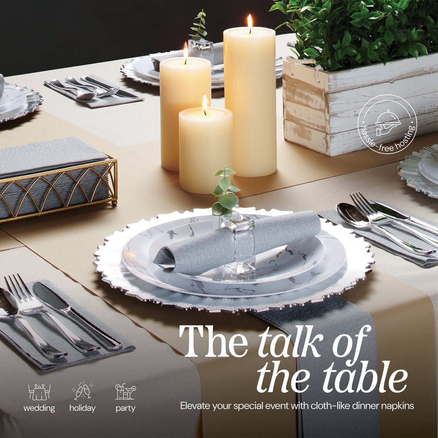Naperee guest towels with soft linen-like texture to elevate special events
