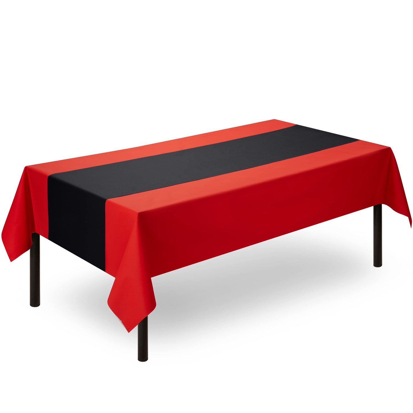 SV-TR16-BLCK/20x48, Servietto black and red disposable linen-like table runner roll