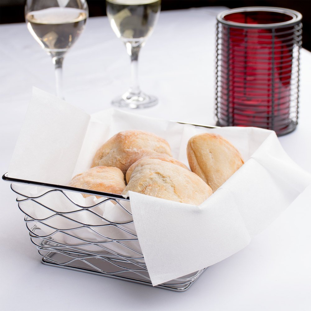 BG-TOLDN-WHT/100 , BloominGoods 17x17 linen-feel dinner napkin on bread basket