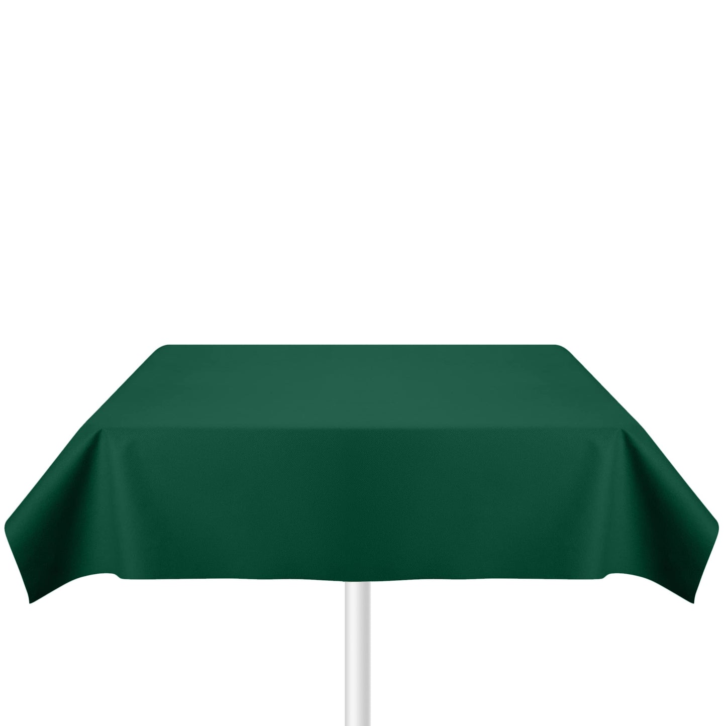 SV-TCFQ40-GREN/25, SV-TCFQ48-GREN/20, SV-TCFQ55-GREN/20, Green folded table cloth by Servietto displayed on table with centerpiece pole