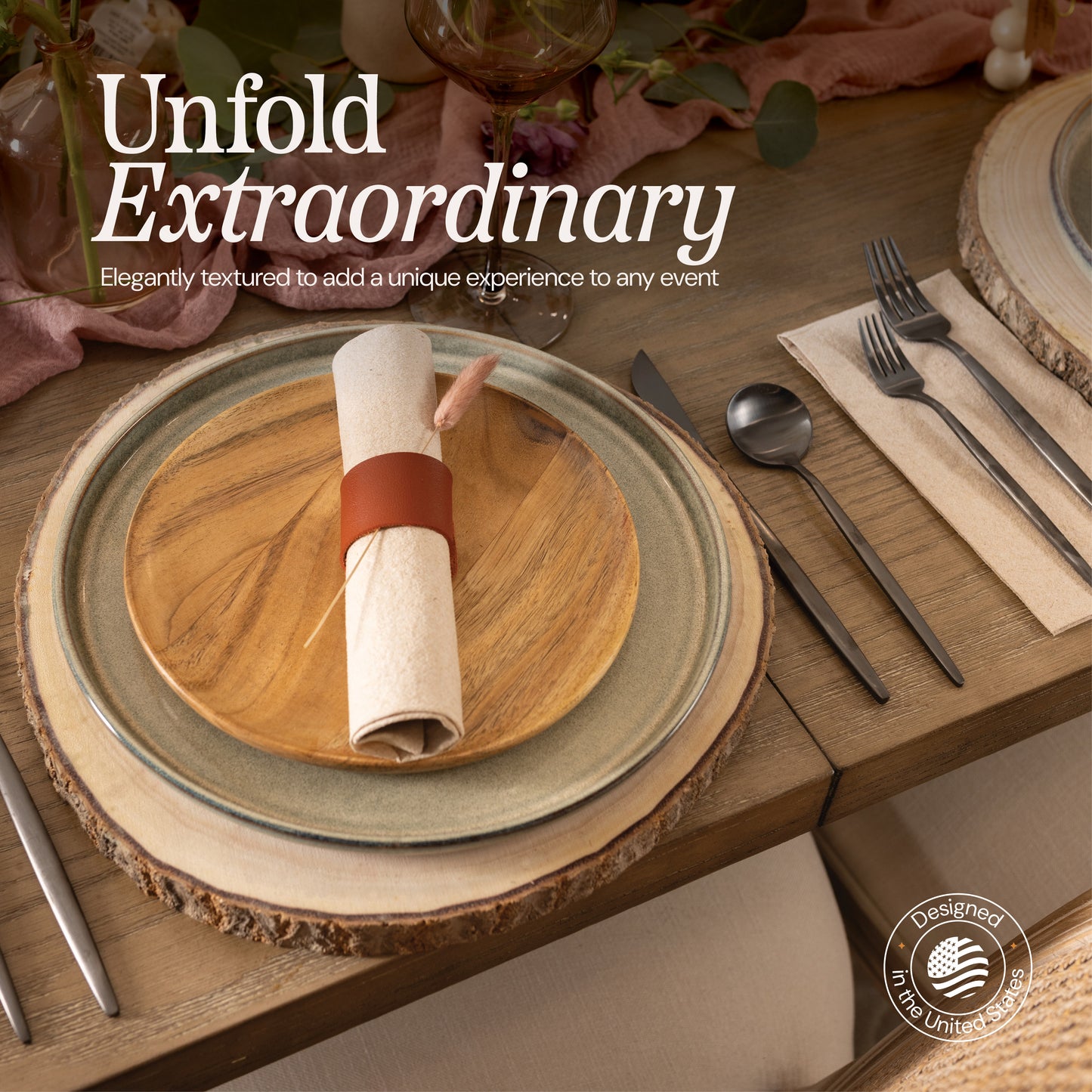 Unfold extraordinary—Naperee natural dinner napkin with soft finish