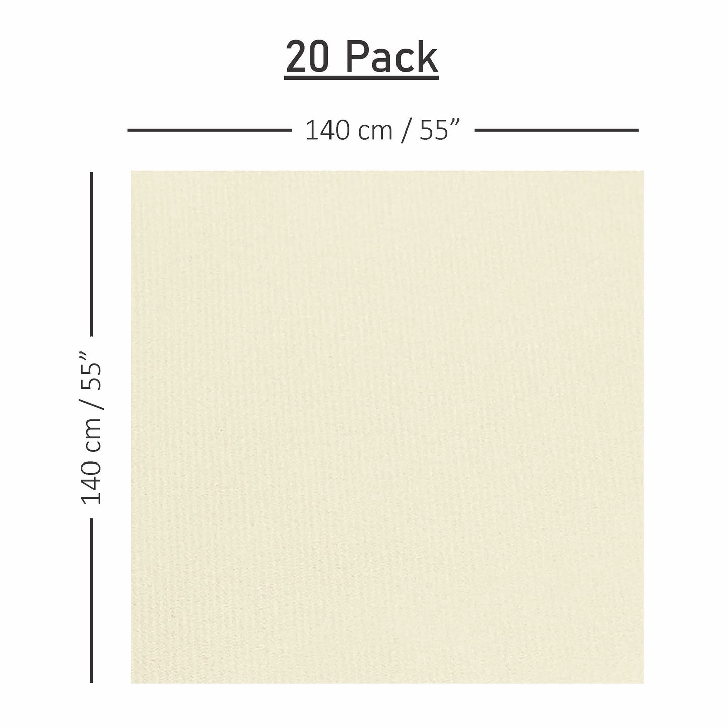 SV-TCFQ55-NCHP/20, Cream 55x55 Servietto table cloth folded on event table