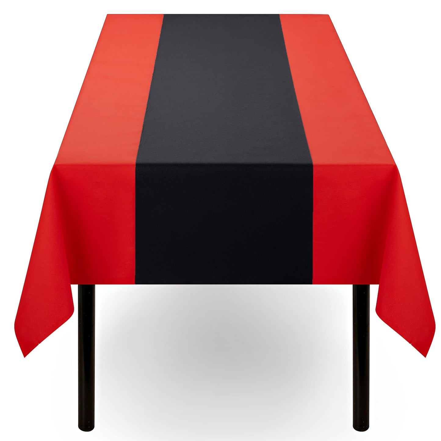 SV-TR16-BLCK/20x48, Servietto black and red disposable linen-like table runner roll