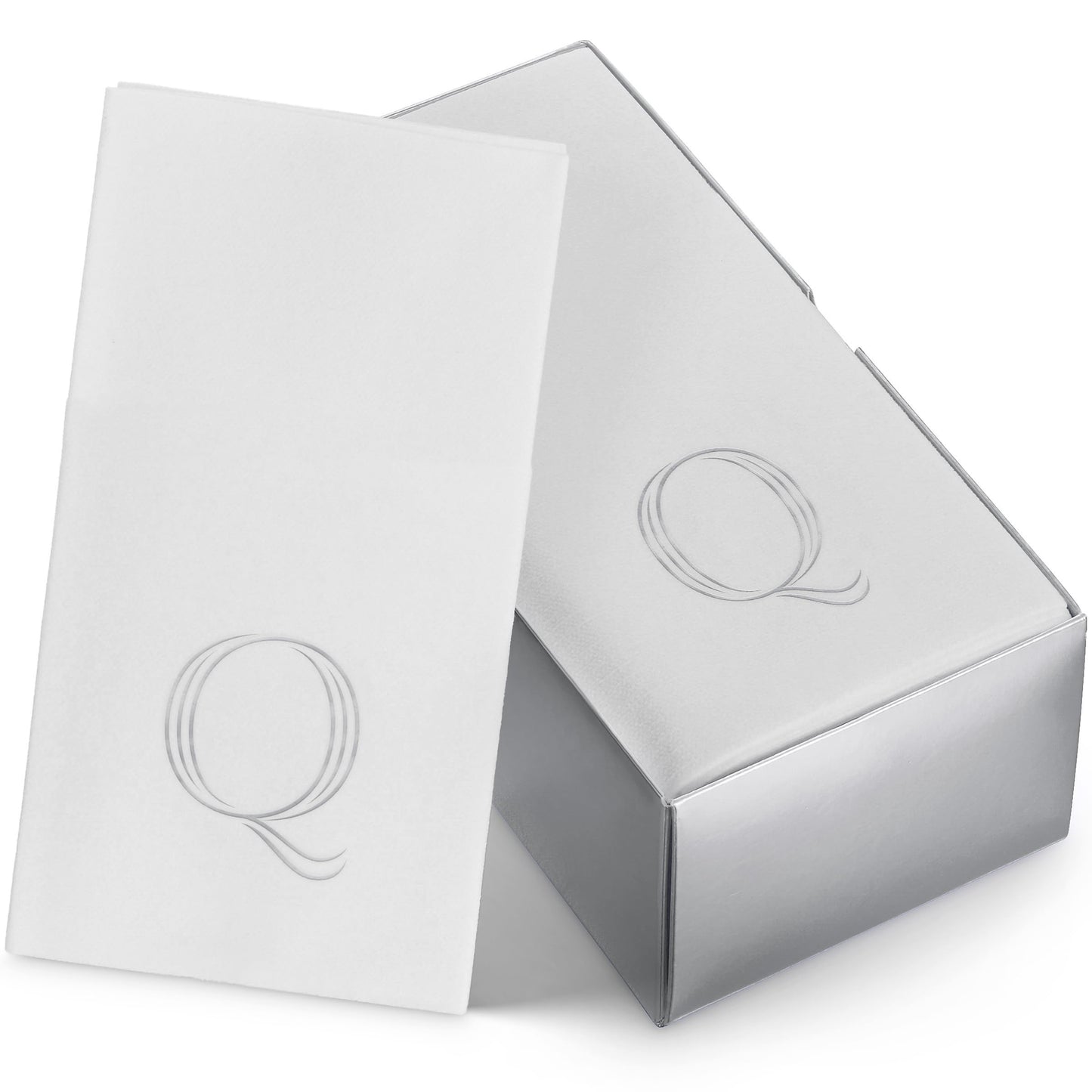BG-TOLM-GT-WSS-Q/50,Elegant disposable towel with silver Q monogram