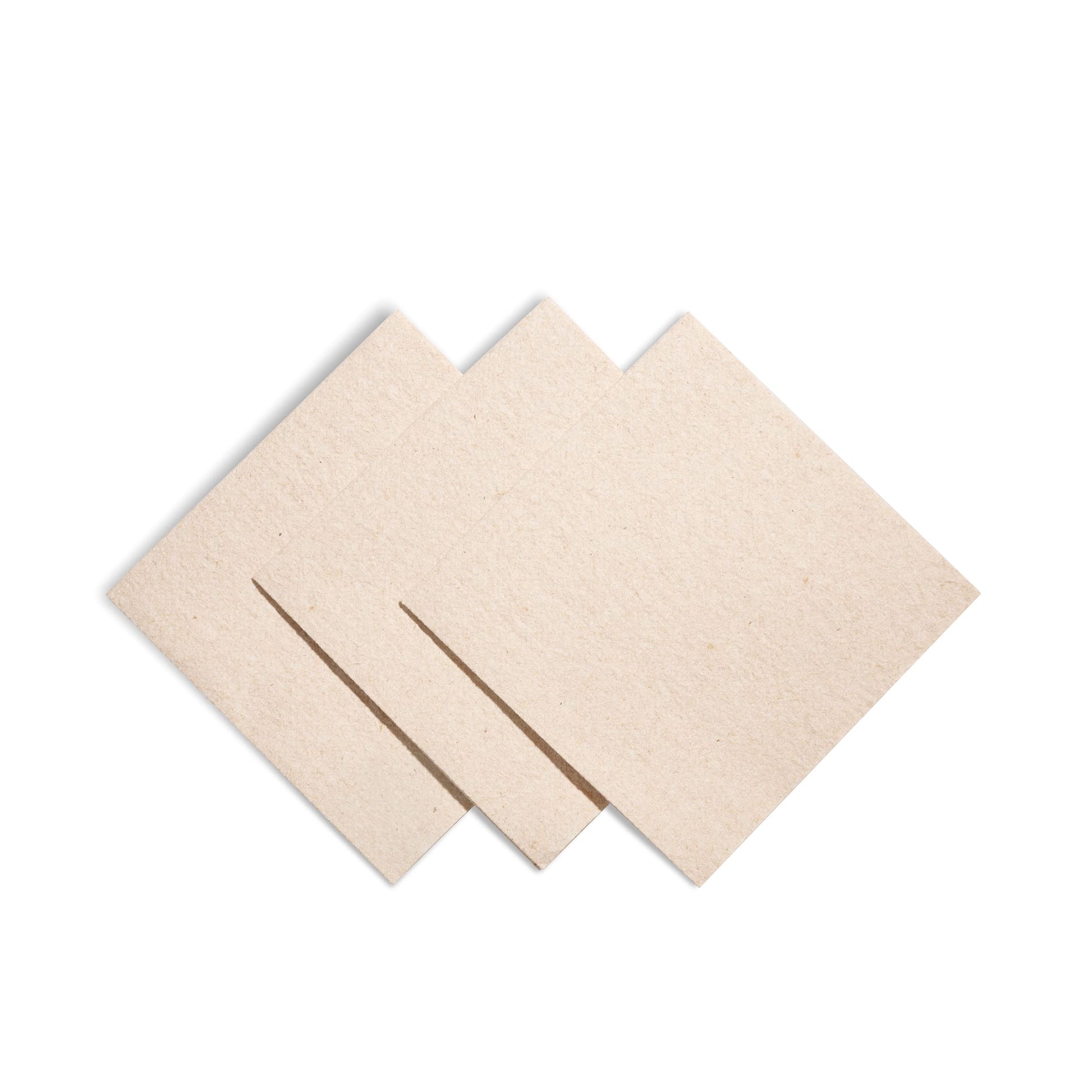 Naperee large luncheon napkins natural tone, folded stack on white background