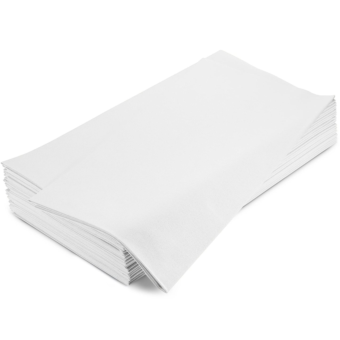 SV-TCFQ40-WHTE/25, SV-TCFQ48-WHTE/20, SV-TCFQ55-WHTE/20, Servietto white airlaid folded table cloth shown close-up with soft finish
