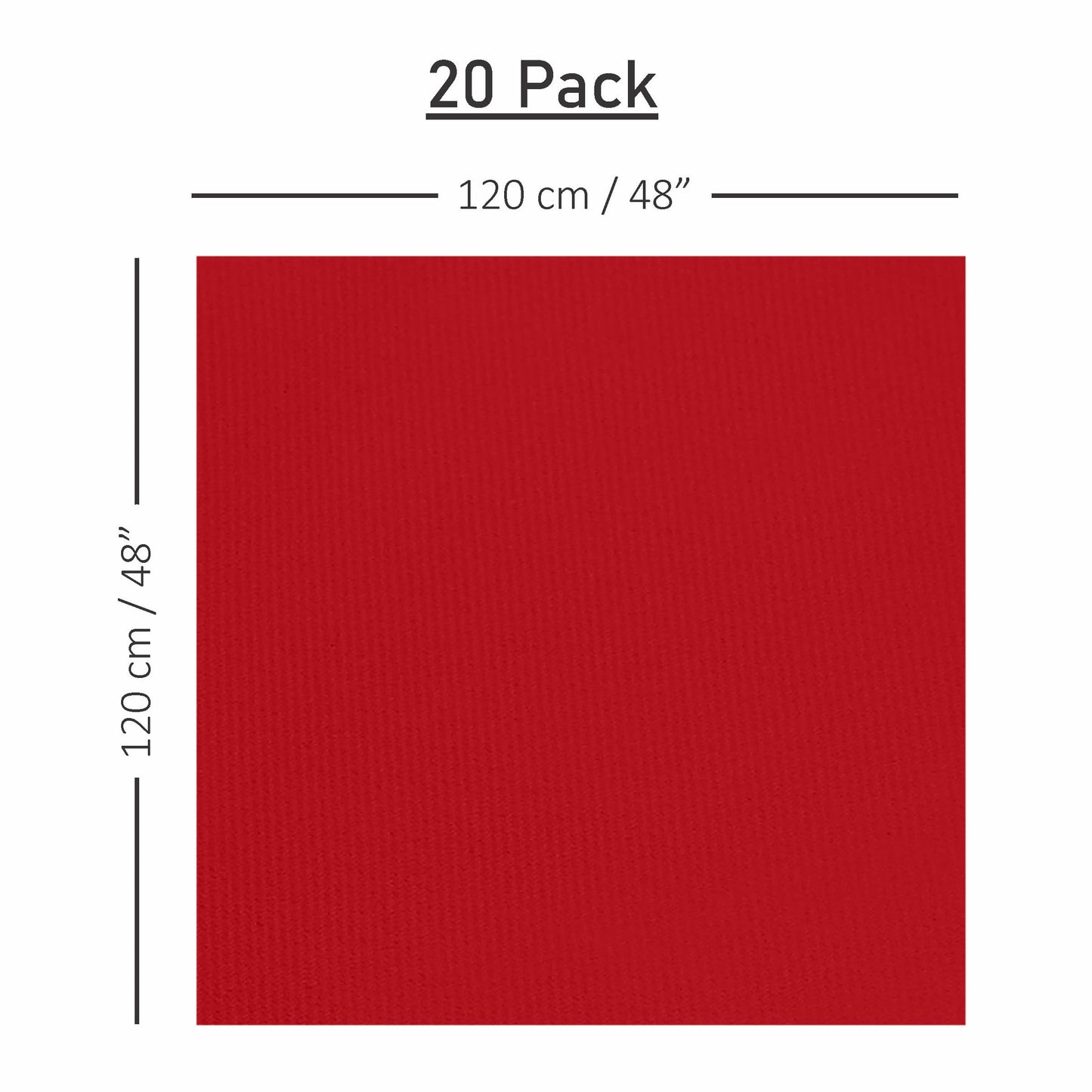 SV-TCFQ48-FRED/20, Burgundy 48x48 Servietto table cloth folded on minimalist event table