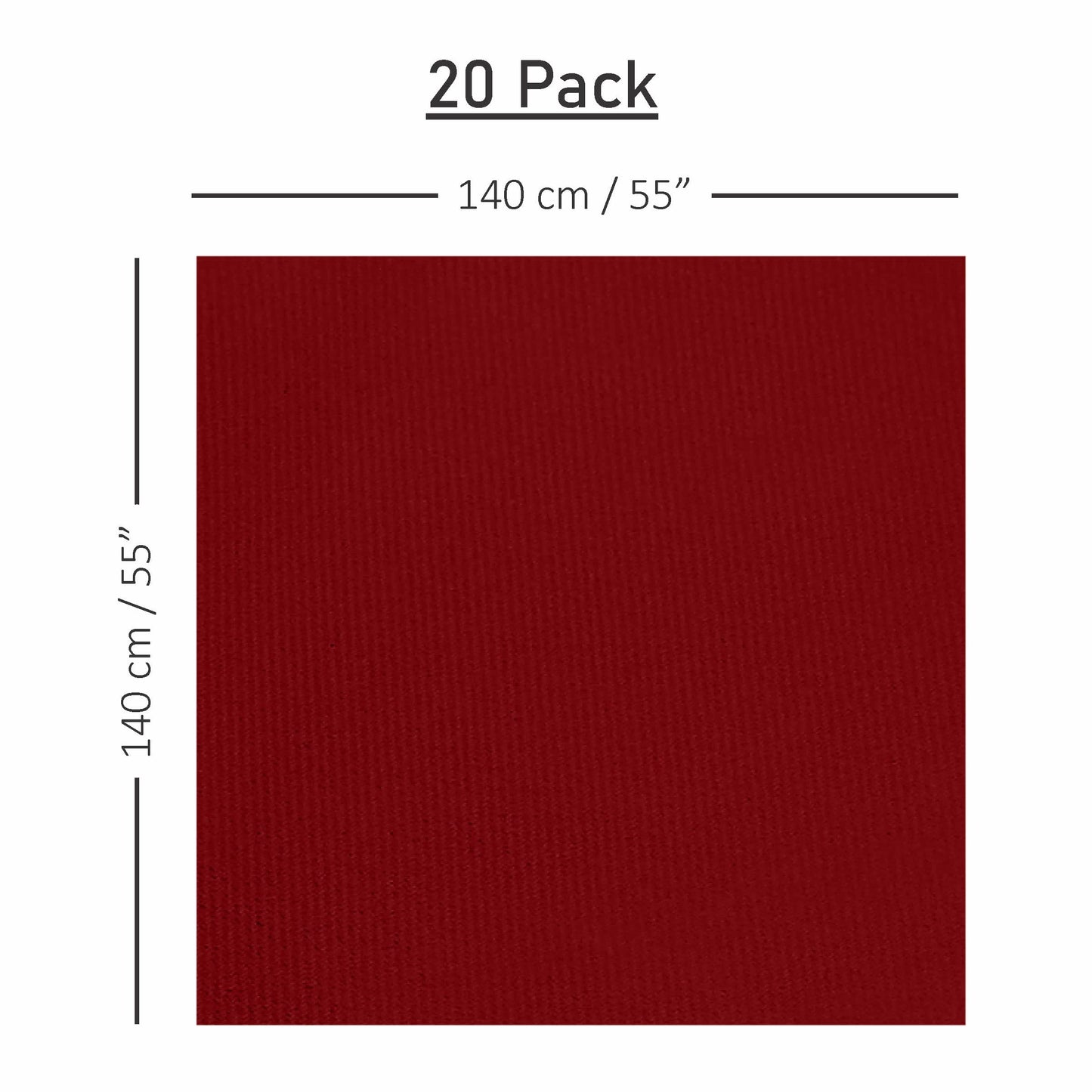 SV-TCFQ55-BRGD/20, Linen-like airlaid paper table cloth by Servietto in burgundy tone for 55x55 inch cloths