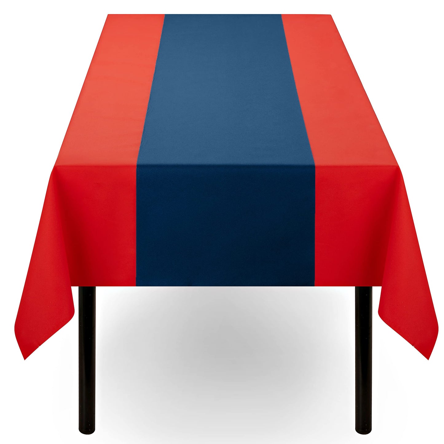 SV-TR16-SBLU/20x48, Disposable blue table runner roll paper by Servietto for formal events on red table