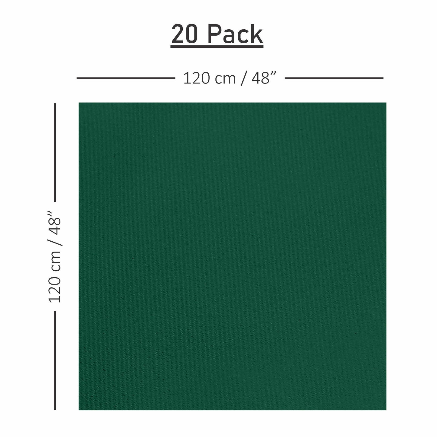 SV-TCFQ48-GREN/20, Green 48x48 Servietto table cloth folded on event table