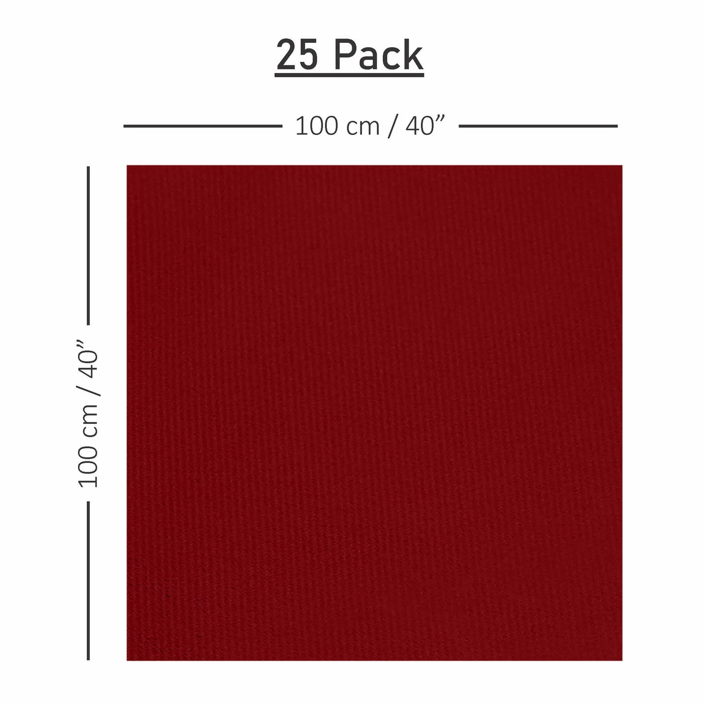 SV-TCFQ40-BRGD/25, Folded burgundy 40x40inch tablecloths