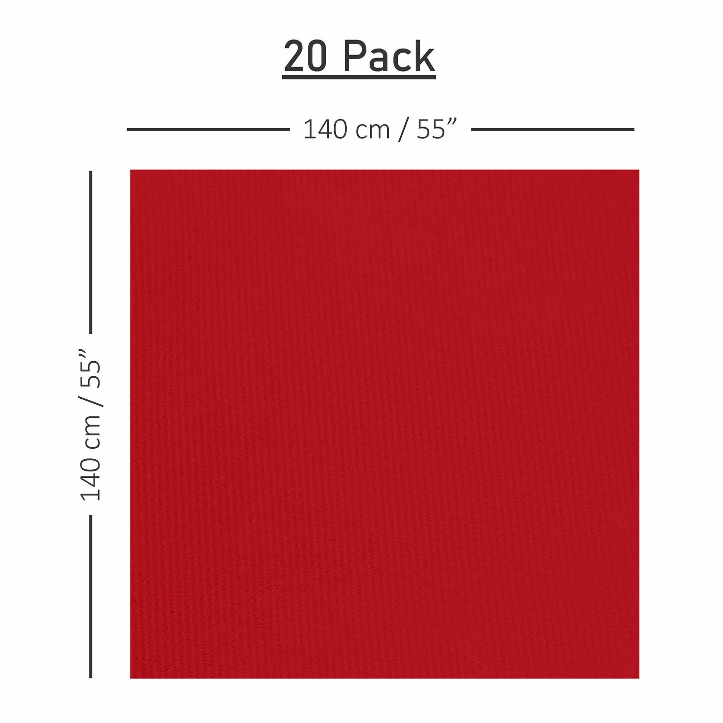 SV-TCFQ55-FRED/20, Burgundy 55x55 Servietto table cloth folded on minimalist event table