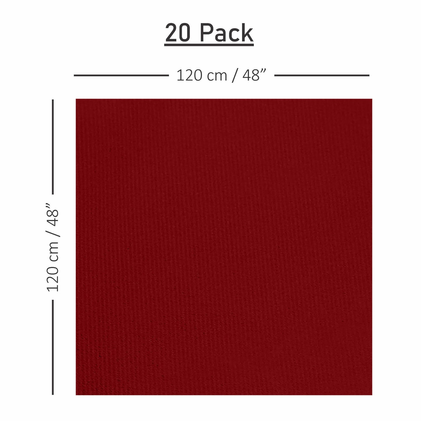 SV-TCFQ48-BRGD/20, Folded burgundy 48x48inch tablecloths
