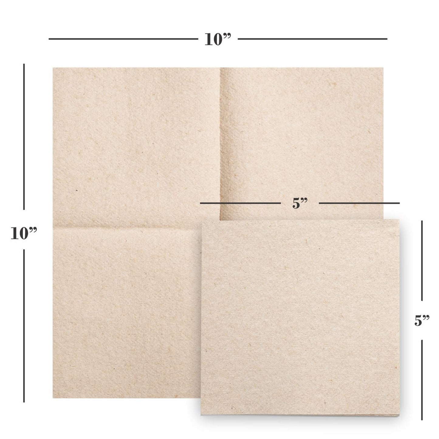 10x10 natural linen-feel beverage napkins by Naperee, 5x5 inch when folded