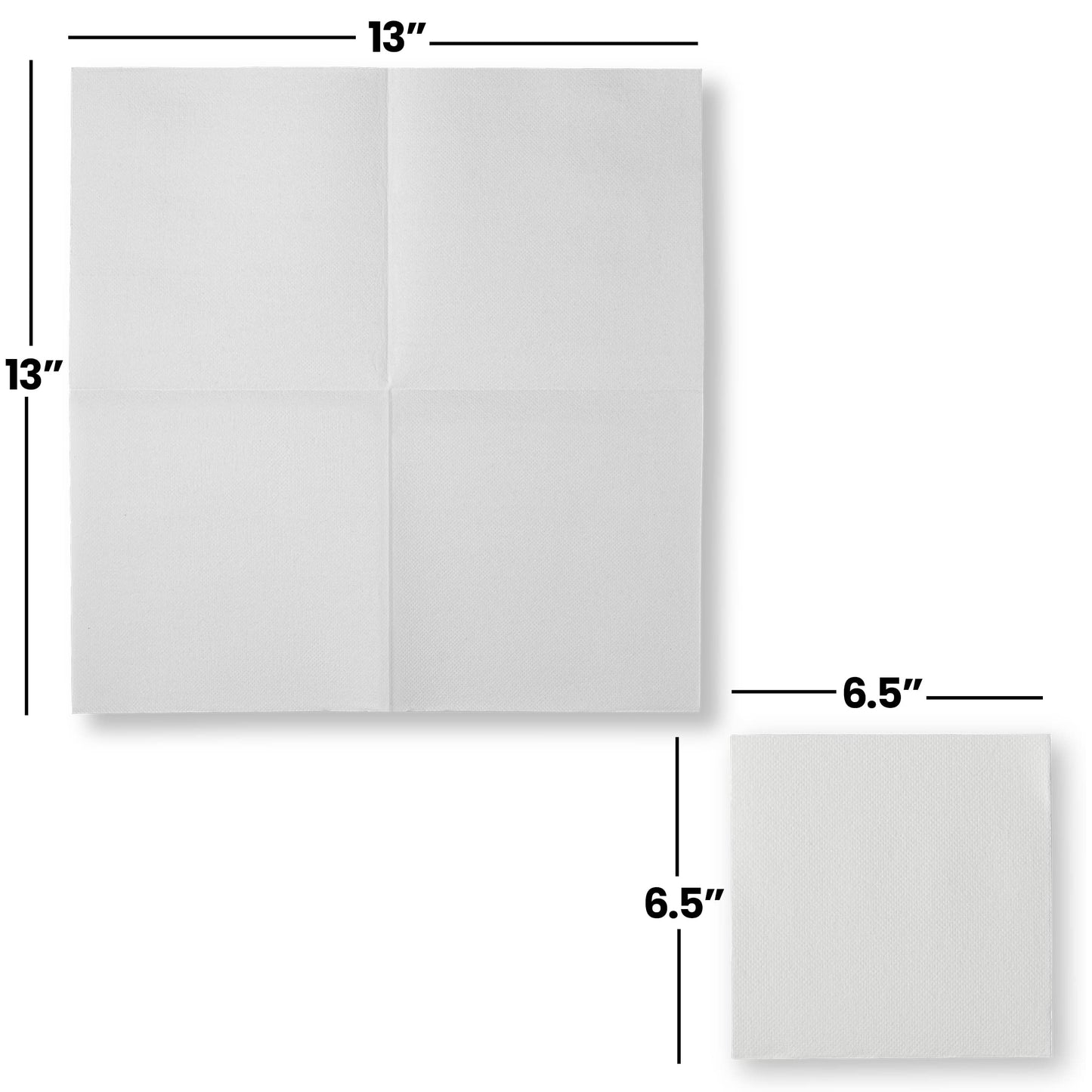 Naperee 2-ply quilted luncheon napkins 13x13 inch and 6.5x6.5 inch disposable.