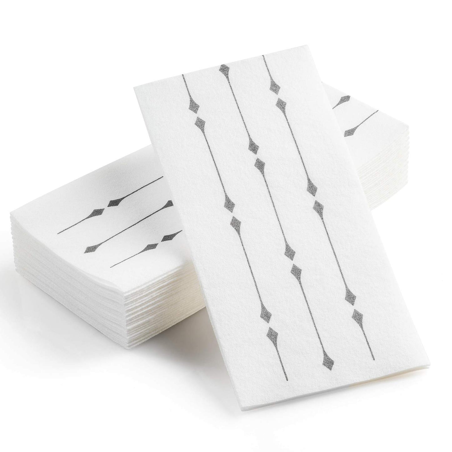 Premium silver diamond guest napkins airlaid paper for weddings and receptions