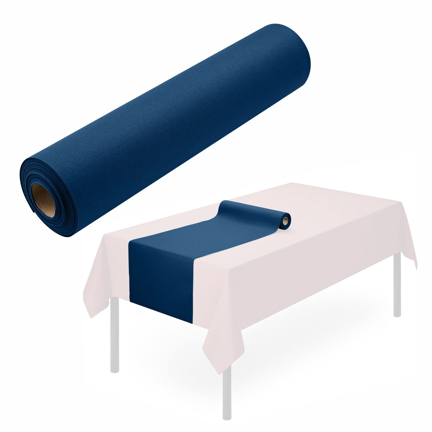 SV-TR16-SBLU/20x48, Disposable blue table runner roll paper by Servietto for formal events