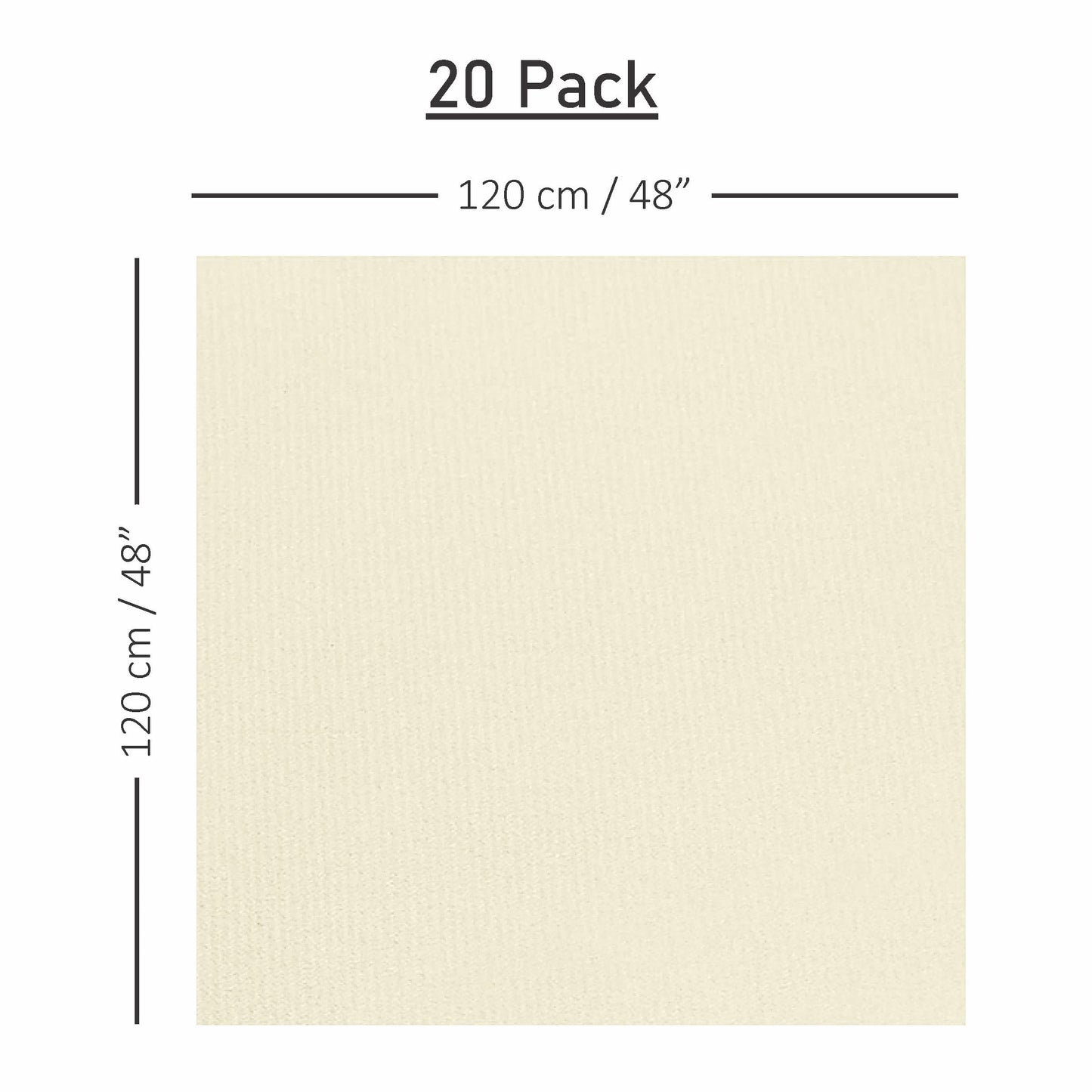 SV-TCFQ48-NCHP/20, Cream 48x48 Servietto table cloth folded on event table