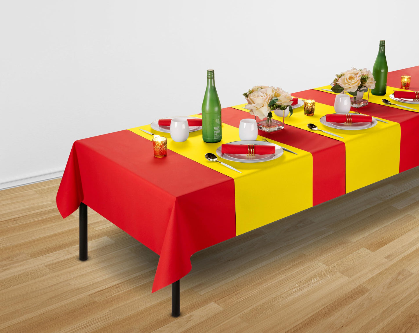 SV-TR16-BYLW/20x48,yellow large paper table runner roll set at formal setting