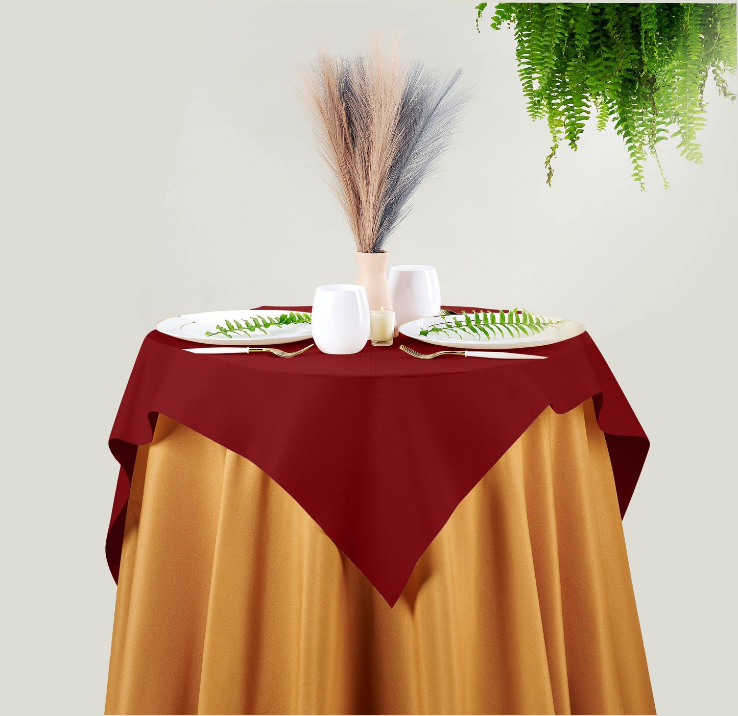 SV-TCFQ40-BRGD/25, SV-TCFQ48-BRGD/20, SV-TCFQ55-BRGD/20, Burgundy Servietto disposable folded table cloth with linen texture