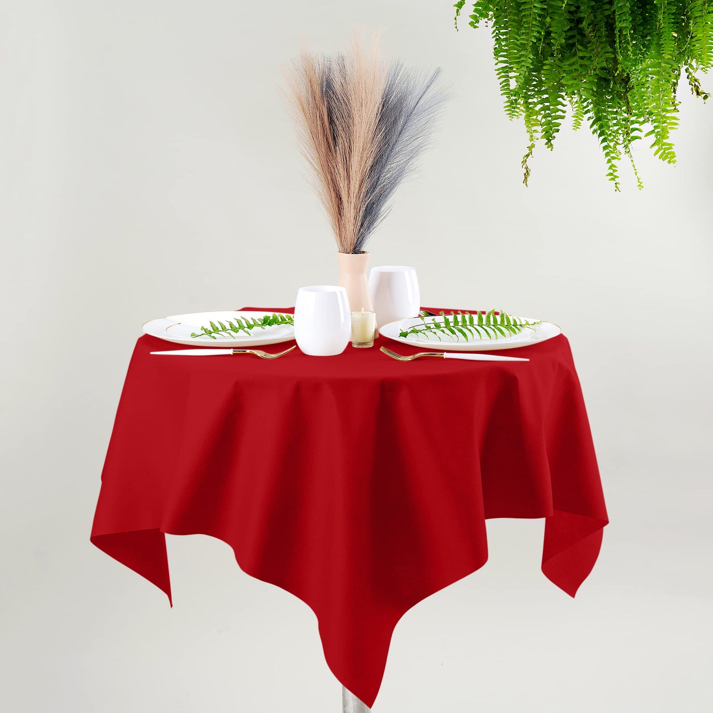 SV-TCFQ40-FRED/25, SV-TCFQ48-FRED/20, SV-TCFQ55-FRED/20, Disposable red airlaid paper table cloth folded for festive table