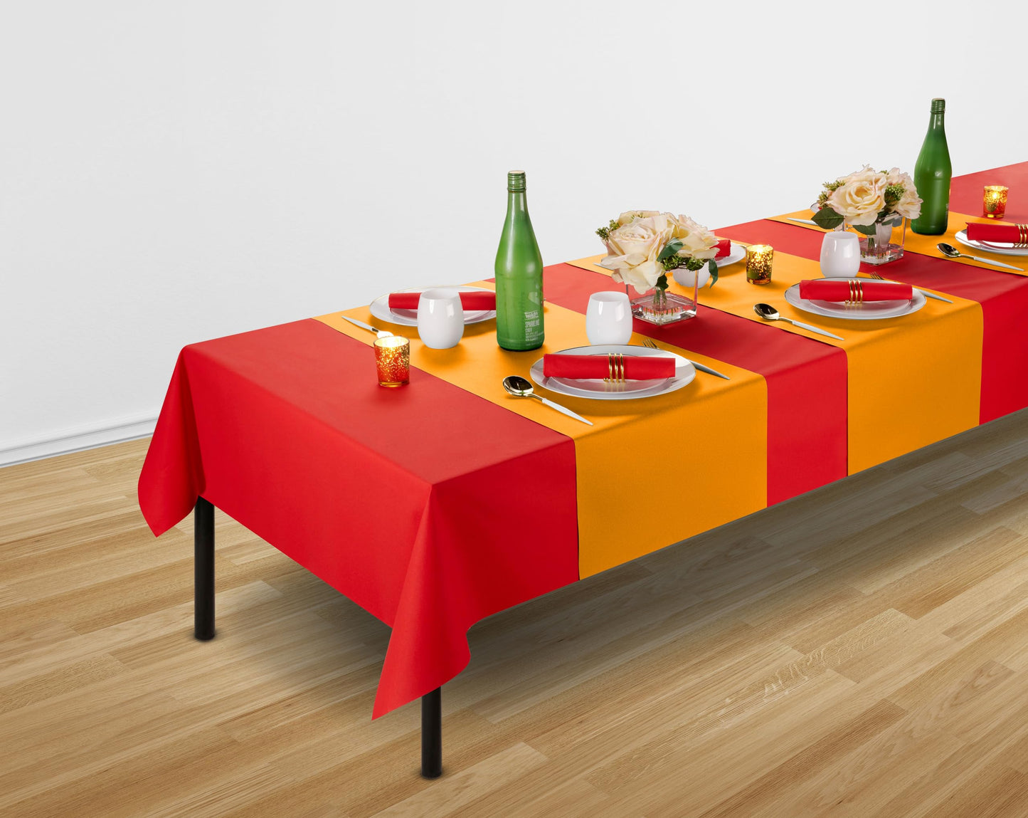 SV-TR16-LORG/20x48, Servietto orange table runner roll disposable on formal table