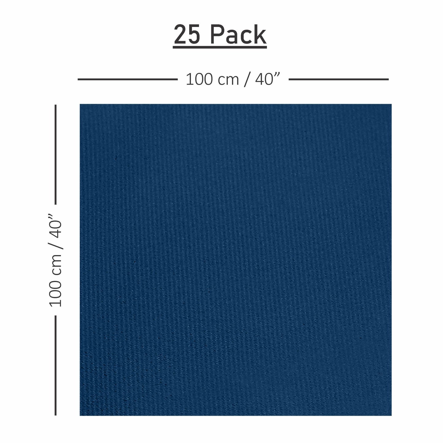 SV-TCFQ40-SBLU/25, Blue 40x40 Servietto table cloth folded on event table
