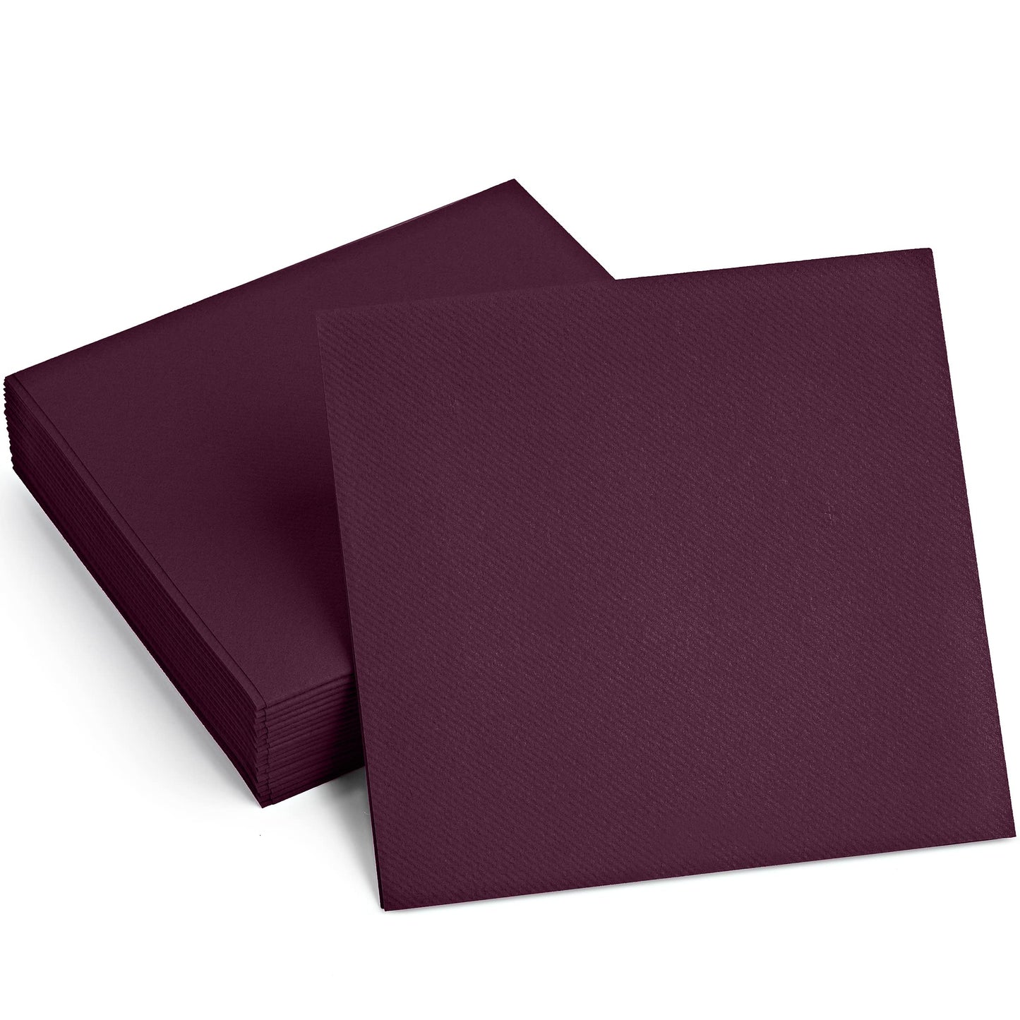 BG-CLN-PLUM/100, Plum disposable linen-feel cocktail napkin
