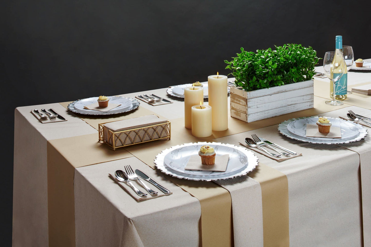 Disposable Cloth-Like Large Luncheon Napkins | Natural, 15"x15"