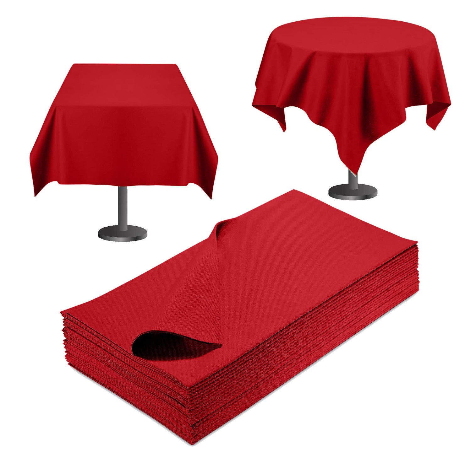 SV-TCFQ40-FRED/25, SV-TCFQ48-FRED/20, SV-TCFQ55-FRED/20, Burgundy disposable linen-like folded table cloth by Servietto