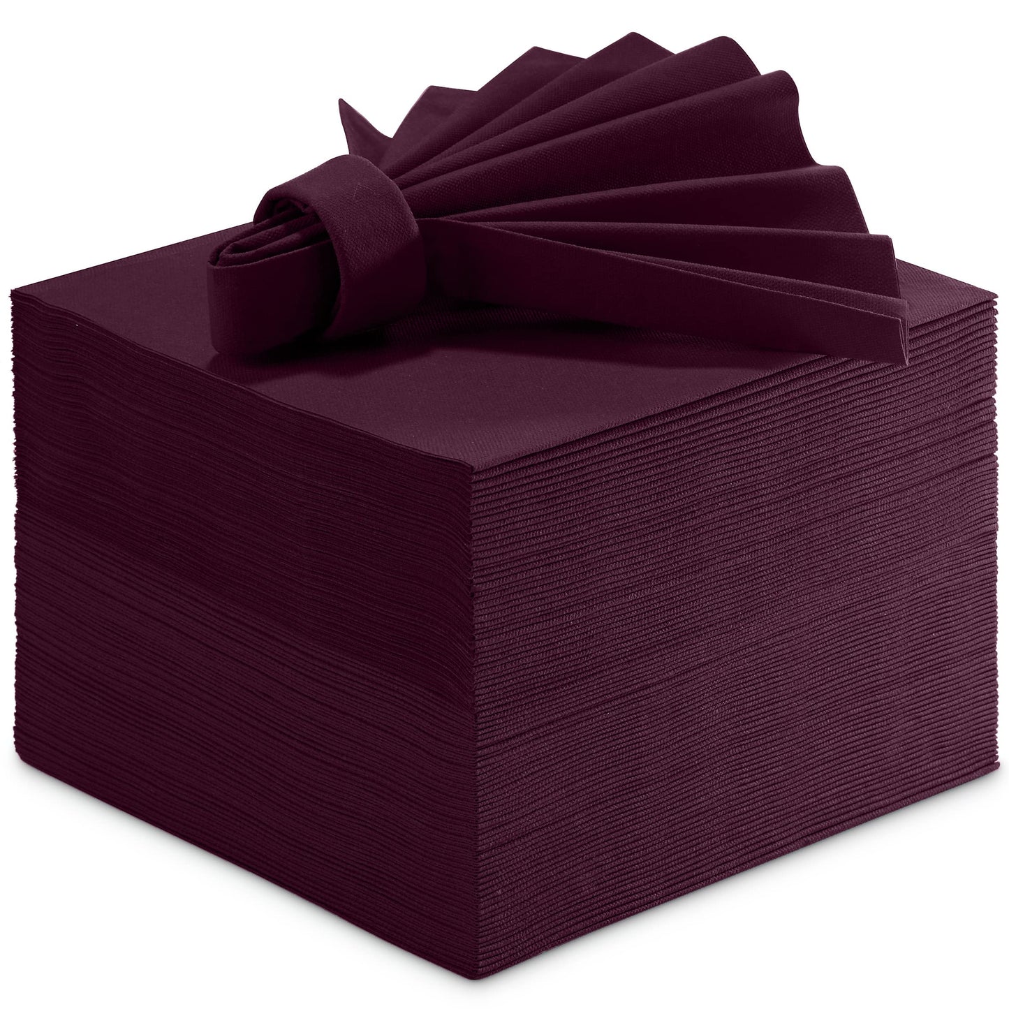 BG-CLLN-PLUM/50, Plum disposable linen-feel cocktail napkins
