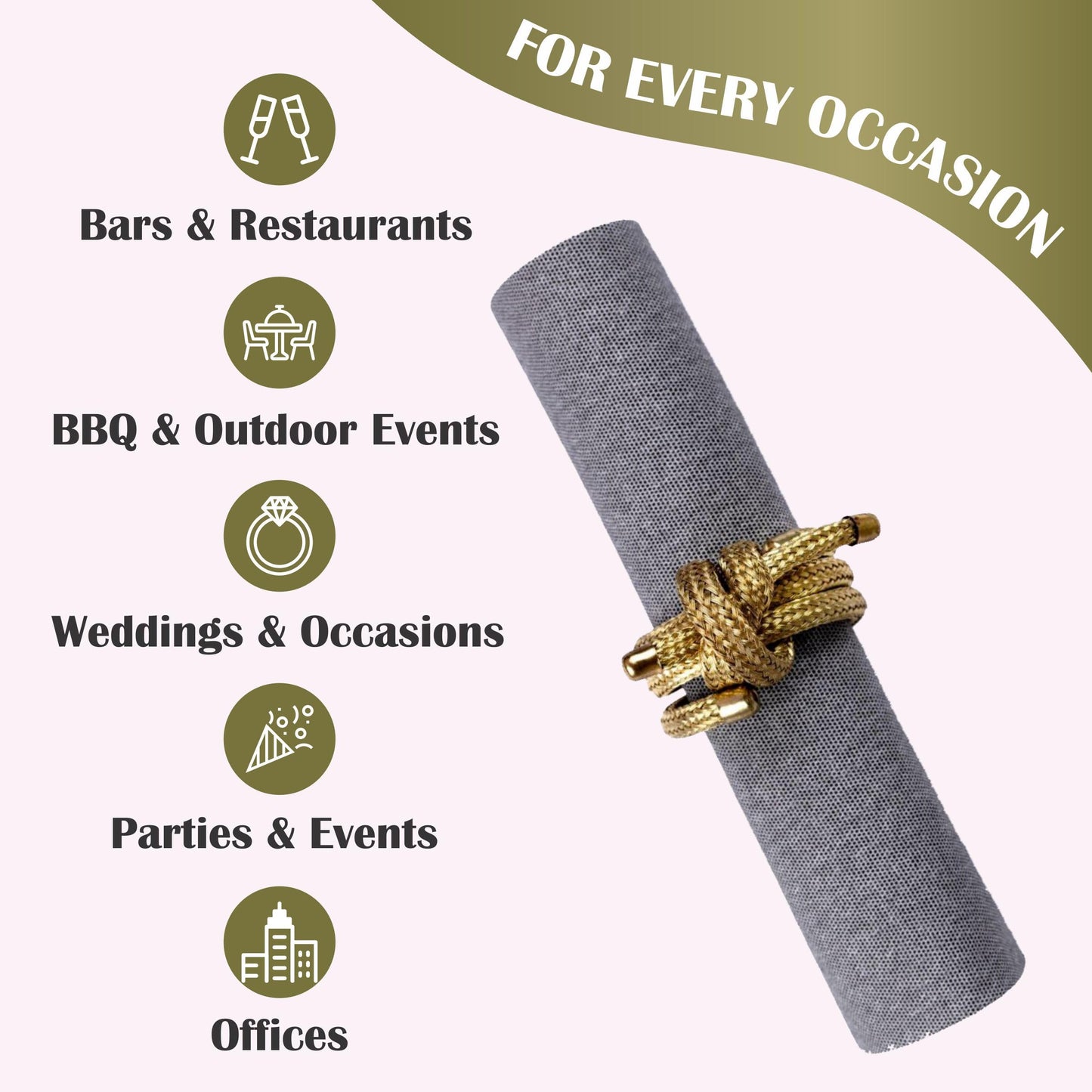 NP-LQGT-BKD-200, Soft and absorbent Naperee 15x15 luncheon napkins for parties and events