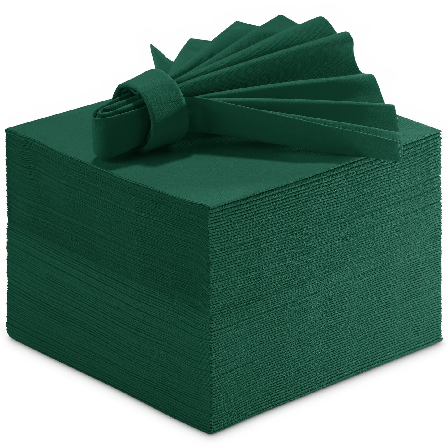 BG-CLLN-DRGN/50, Airlaid disposable green napkin with white background