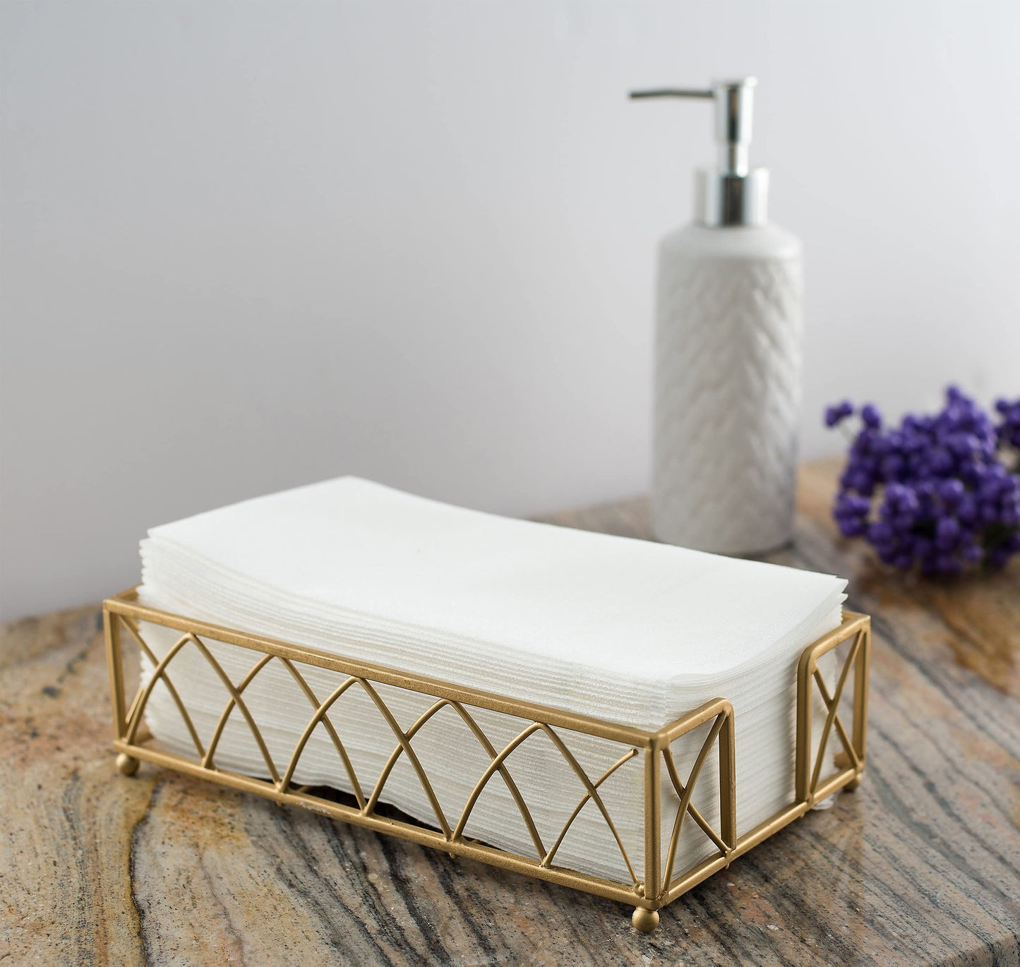 BG-TOL817-WHT/300, BG-TOL817-WHT/150, BG-TOL817-WHT/1500, guest towel in acrylic holder for bathroom or spa use