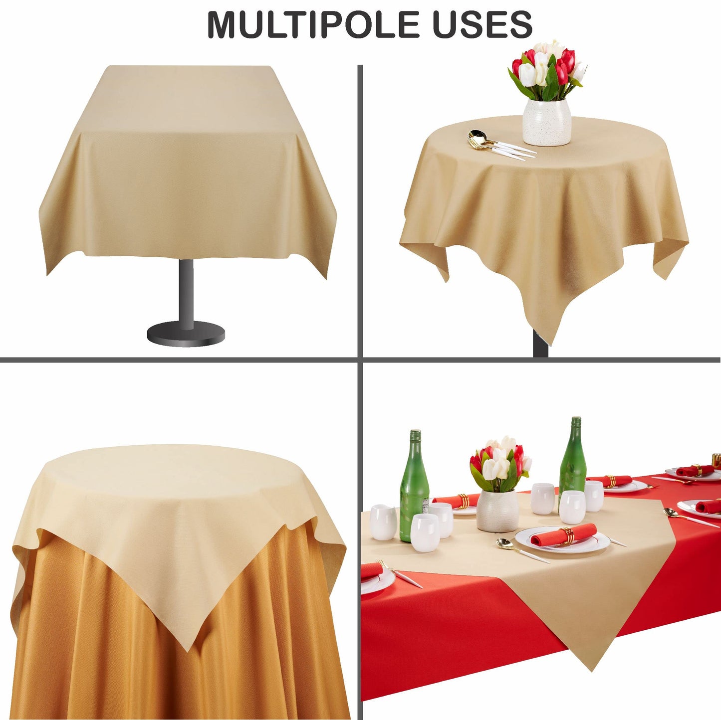 SV-TCFQ40-WOOD/25, SV-TCFQ48-WOOD/20, SV-TCFQ55-WOOD/20, Wood-toned Servietto folded table cloth for indoor and outdoor use