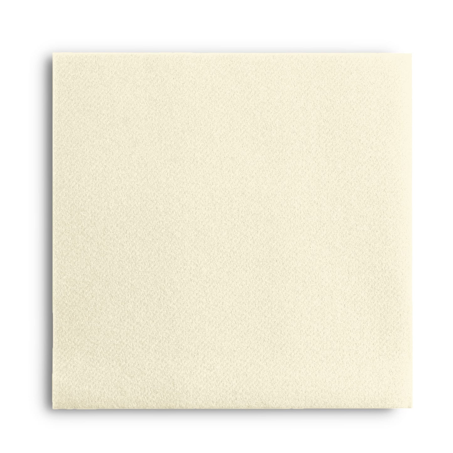 BG-CLLN-CREM/50, Cream linen-feel cocktail napkin airlaid 8x8 folded on white background