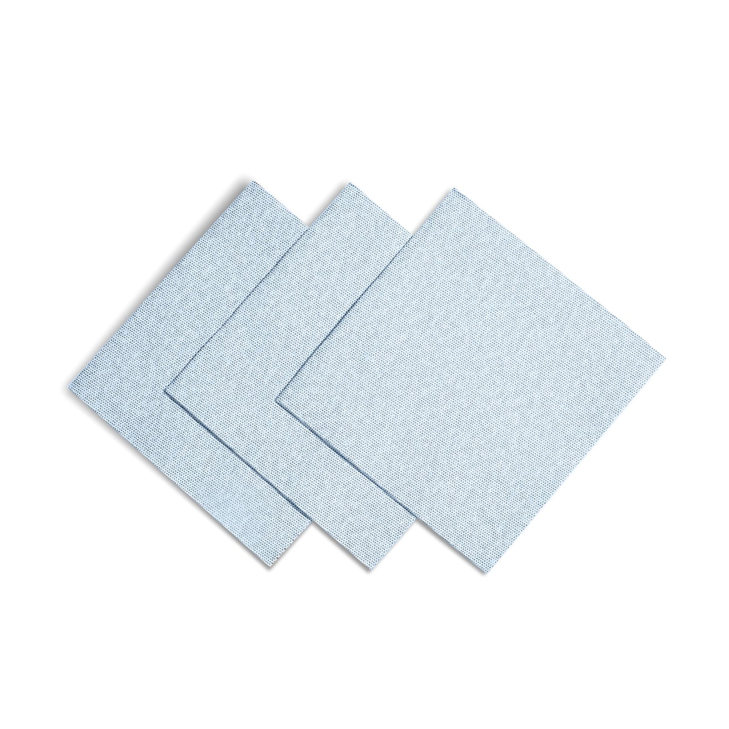 SHOW_ALL, Blue denim disposable napkins 3-pack product display on clean white backdrop