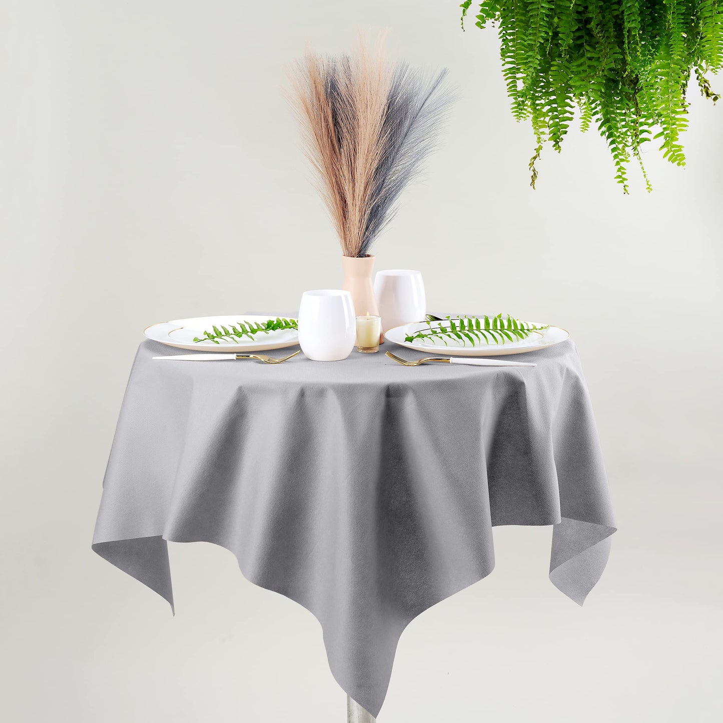 SV-TCFQ40-CTGR/25, SV-TCFQ48-CTGR/20, SV-TCFQ55-CTGR/20,Grey disposable linen-like folded table cloth by Servietto