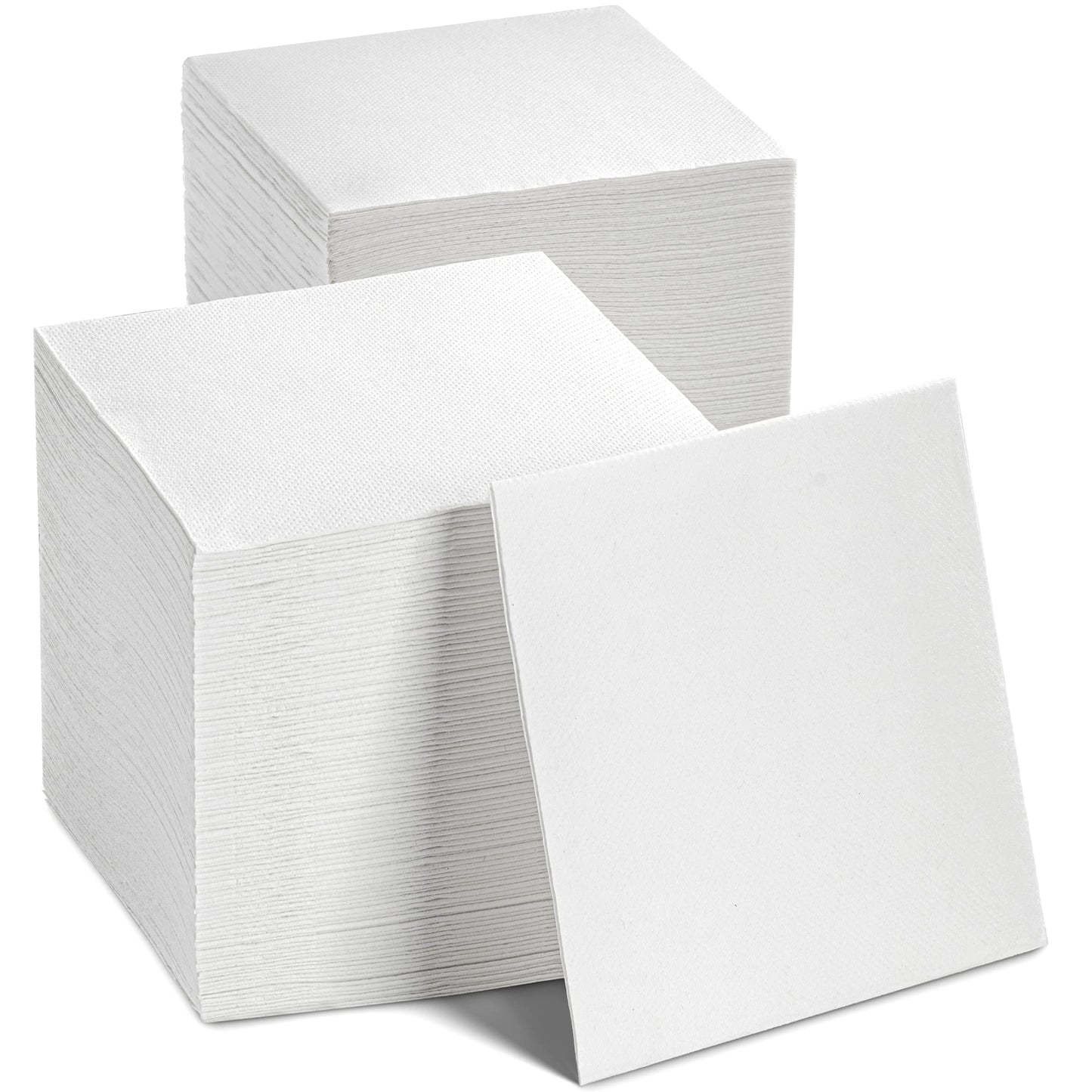 Stack of Naperee quilted luncheon napkins 13x13 inch white
