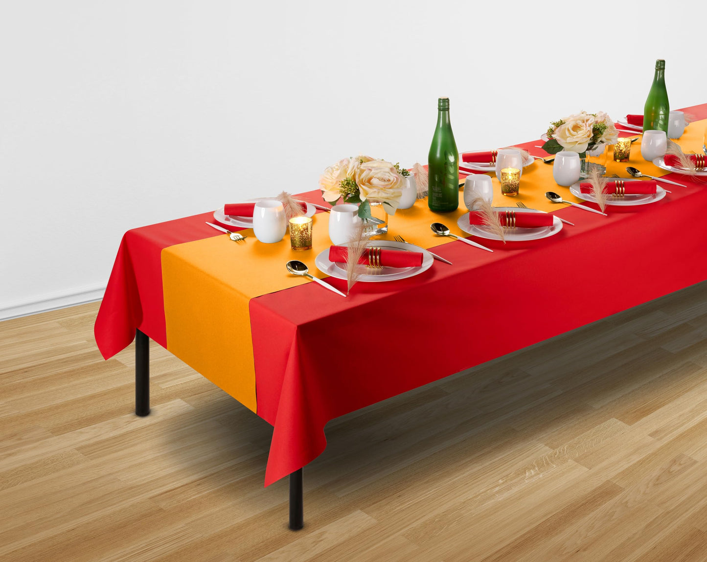 SV-TR16-LORG/20x48, Servietto orange table runner roll disposable on table