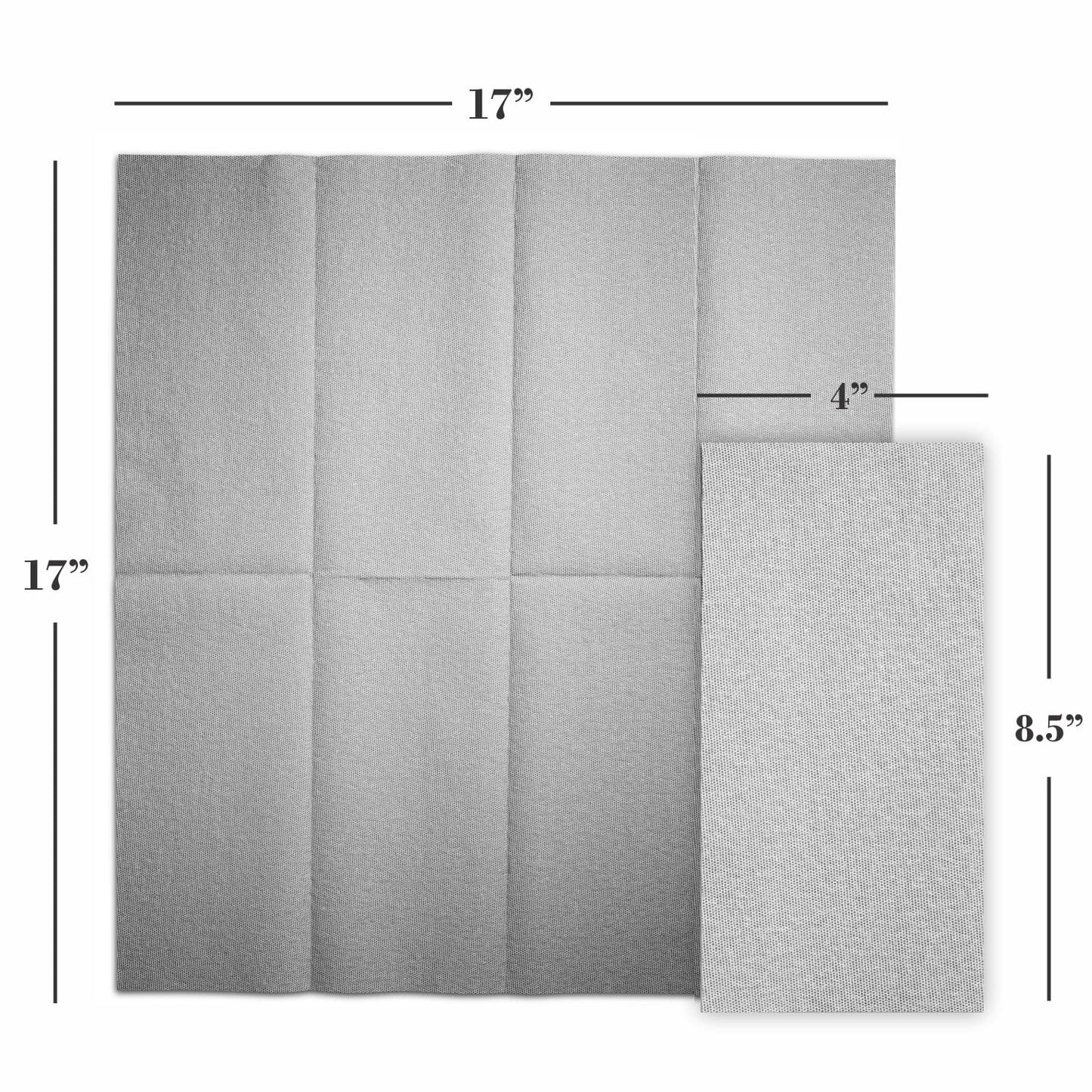 NP-LQDN-BKD-200, Naperee black dotted disposable cloth-like napkins with 17x17 inch and 8.5x4 inch dimensions