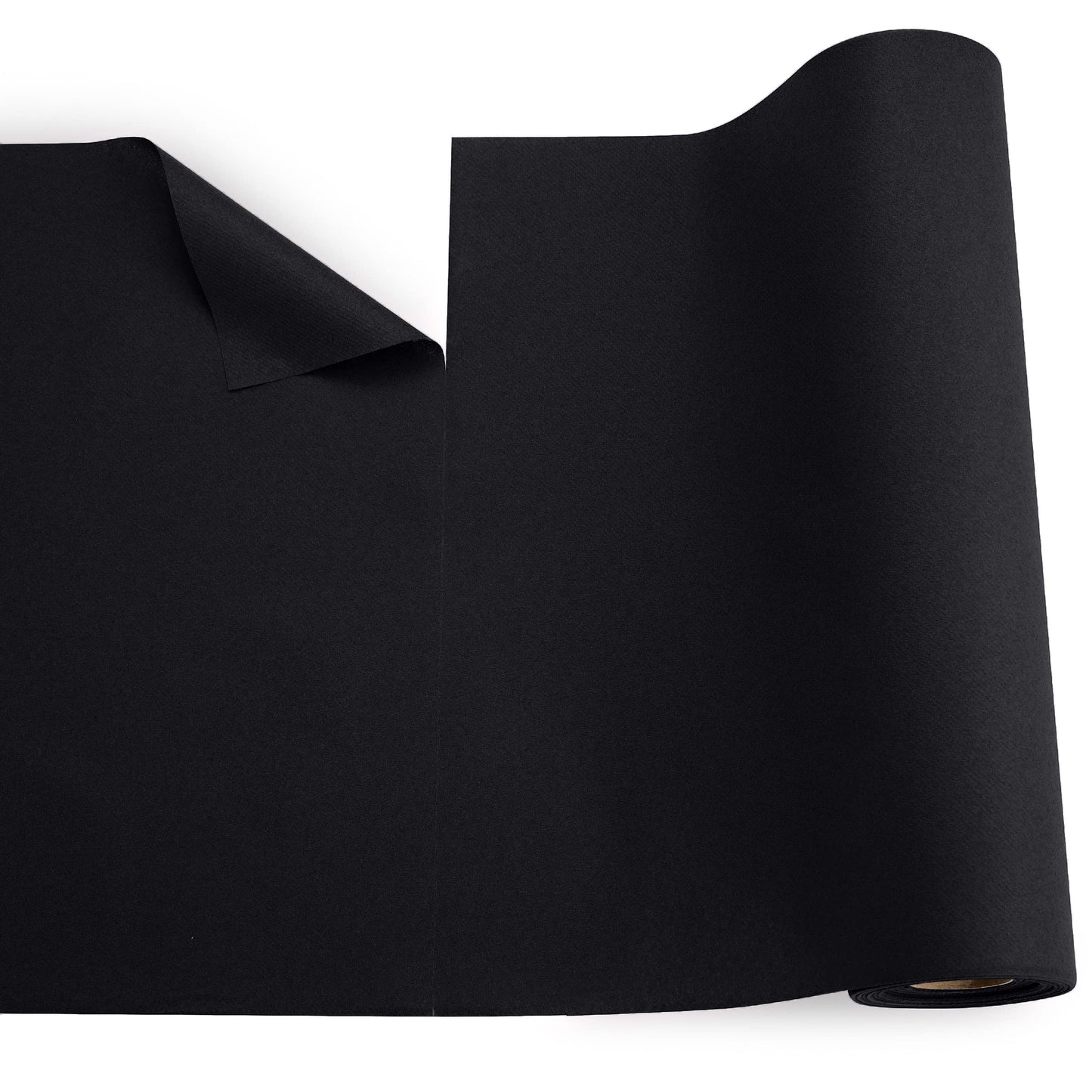 SV-TR16-BLCK/20x48, Servietto 20x48 black disposable linen-like table runner roll