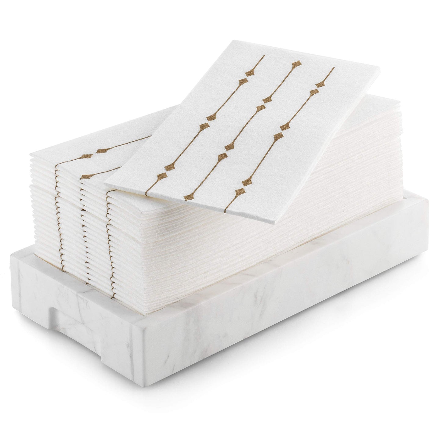 BloominGoods gold diamond decorative guest towel on tray