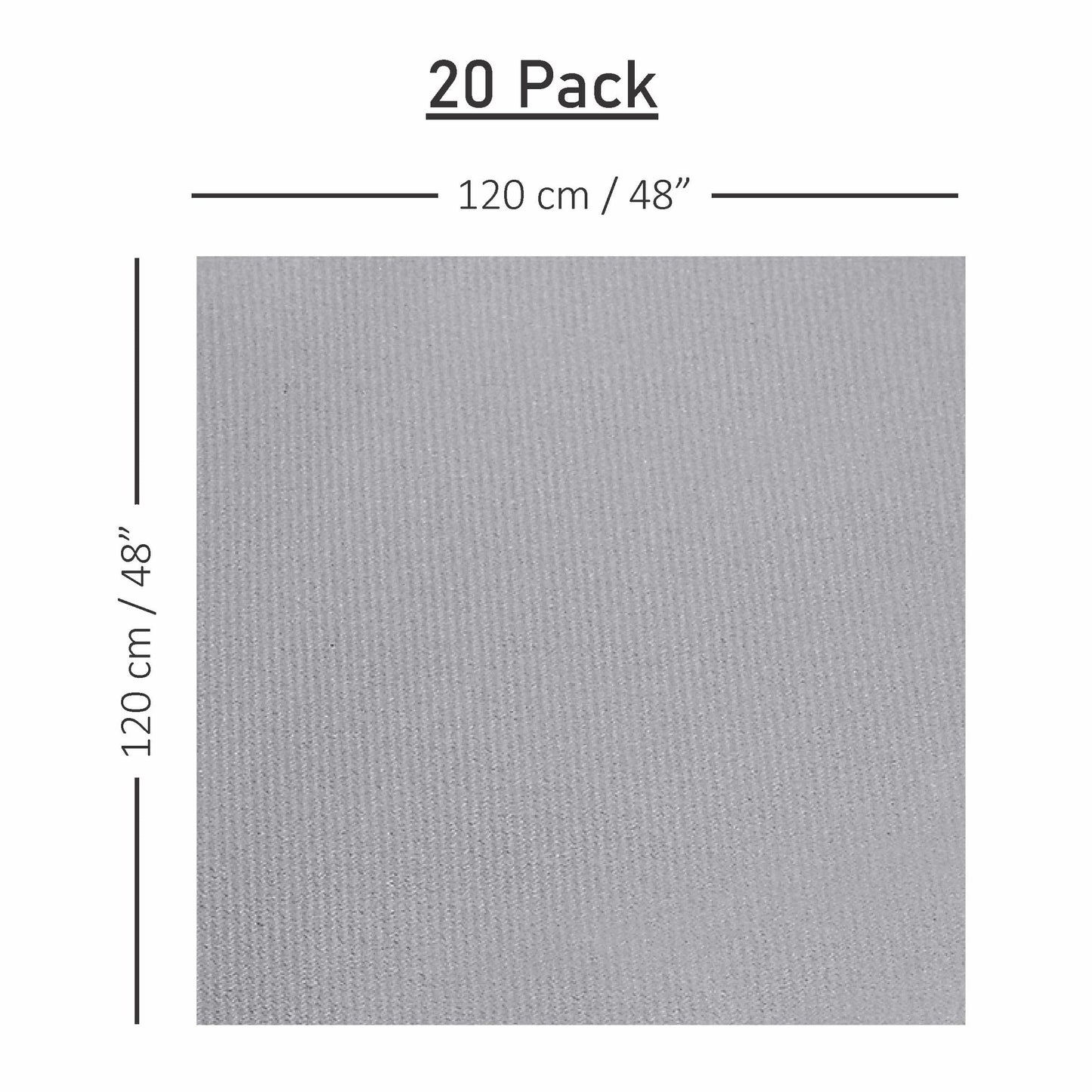 SV-TCFQ48-CTGR/20, Grey 48x48 Servietto table cloth folded on minimalist event table