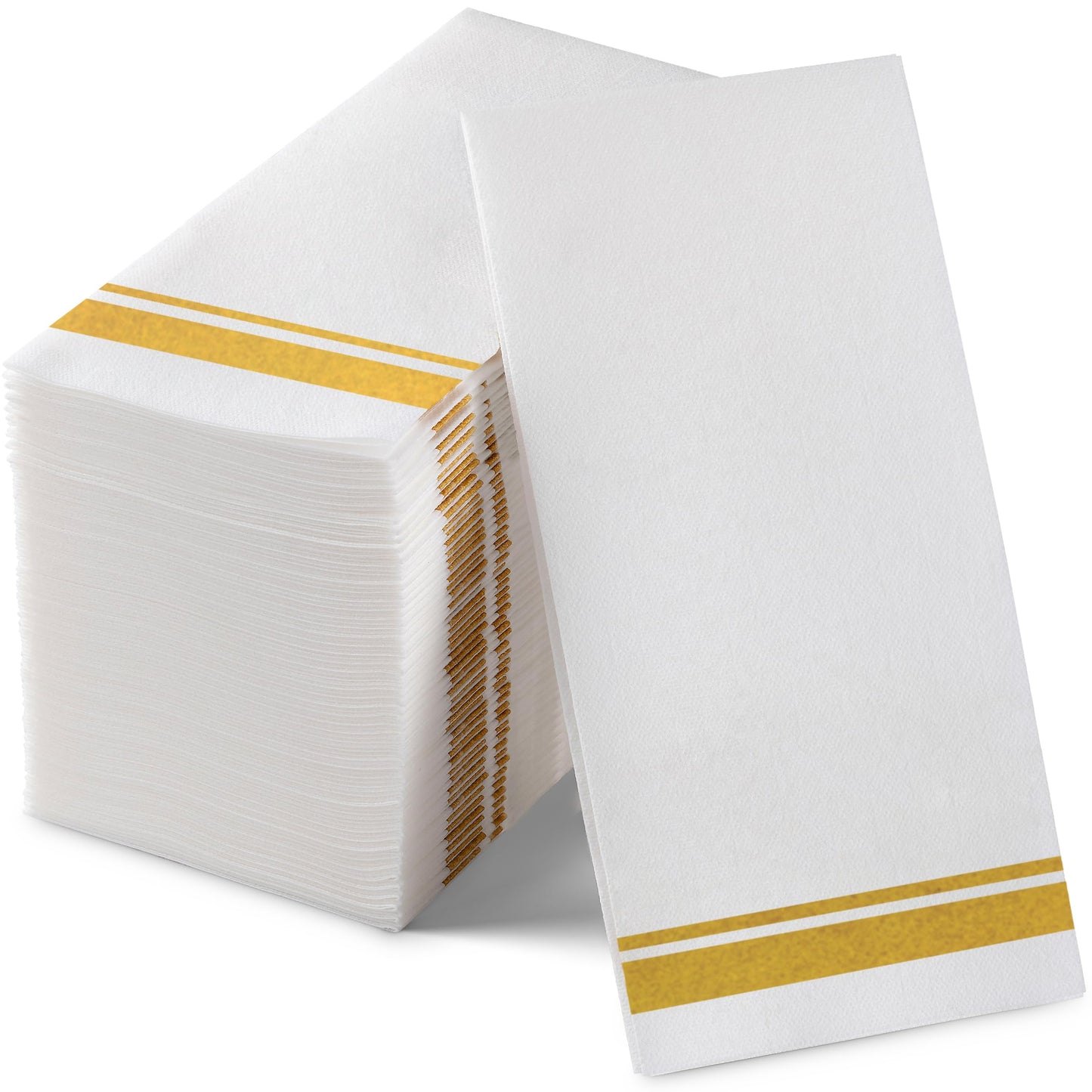 BloominGoods guest towel with gold double-line border