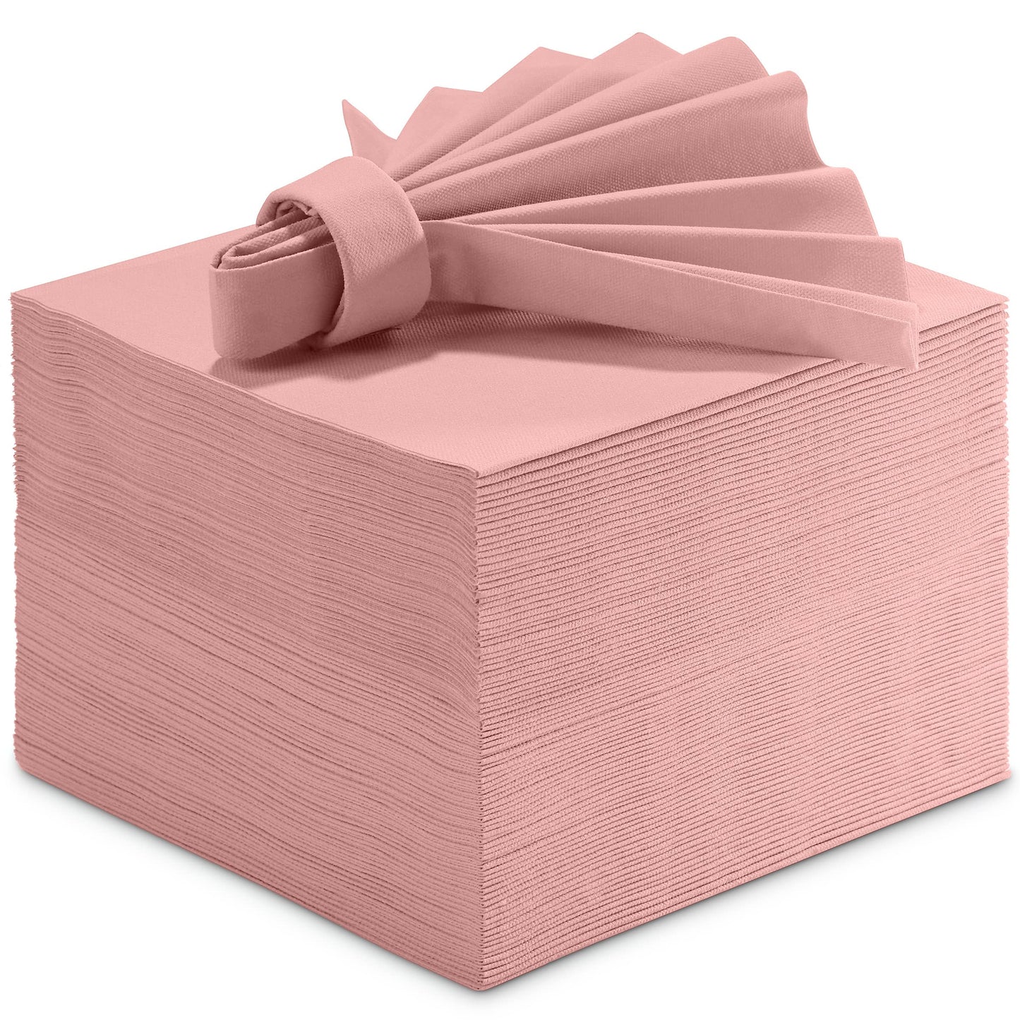BG-CLLN-MLRS/50, Mellow rose disposable linen-feel luncheon napkins for weddings or showers
