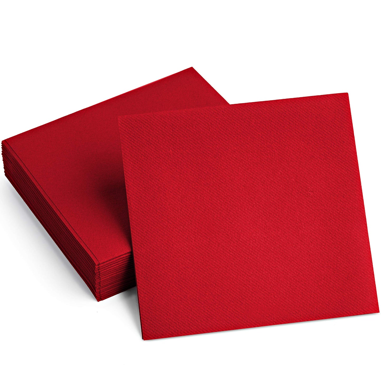 BG-CLN-FRED/100, olded red cocktail napkin with linen-like texture